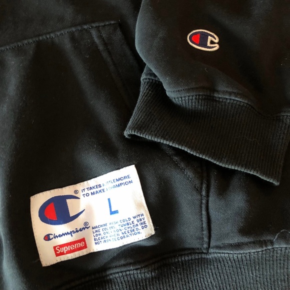 Supreme x Champion Limited Edition Black Hoody size L - Picture 4 of 6